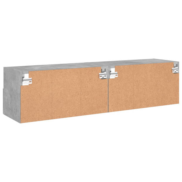 vidaXL Tv-wandmeubels 2 st 60x30x30 cm bewerkt hout betongrijs