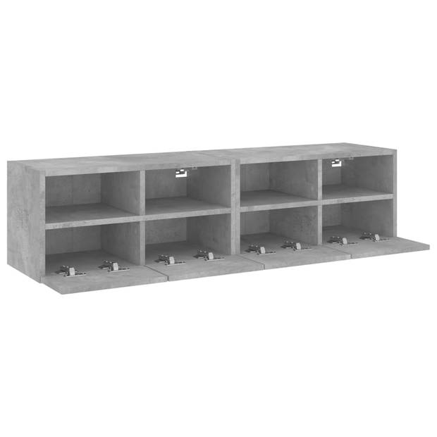 vidaXL Tv-wandmeubels 2 st 60x30x30 cm bewerkt hout betongrijs