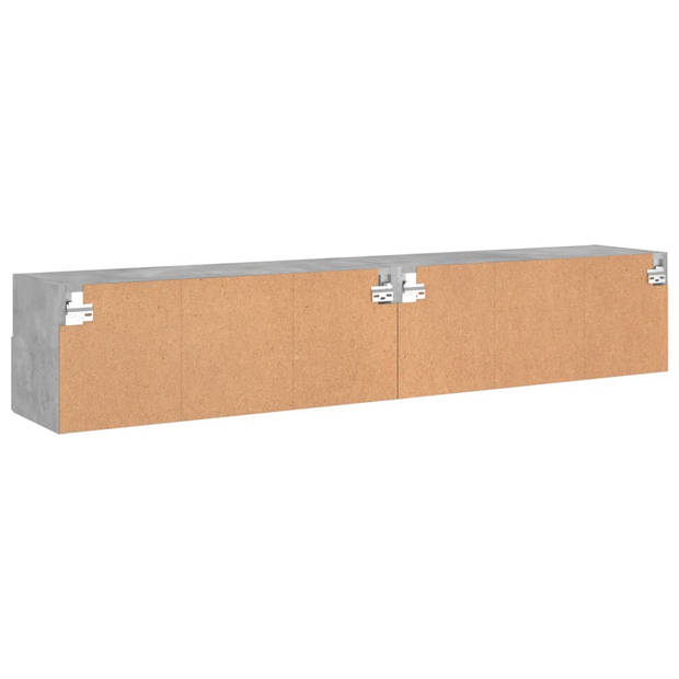 vidaXL Tv-wandmeubels 2 st 80x30x30 cm bewerkt hout betongrijs