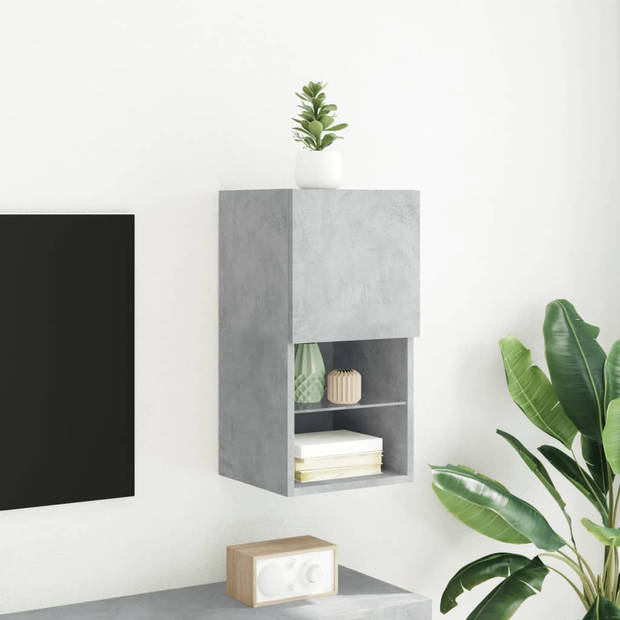 vidaXL Tv-meubel met LED-verlichting 30,5x30x60 cm betongrijs