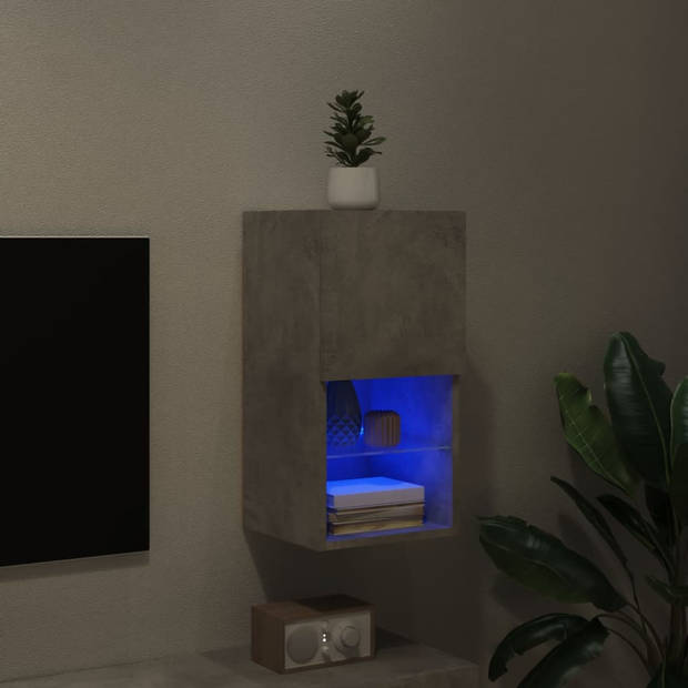 vidaXL Tv-meubel met LED-verlichting 30,5x30x60 cm betongrijs