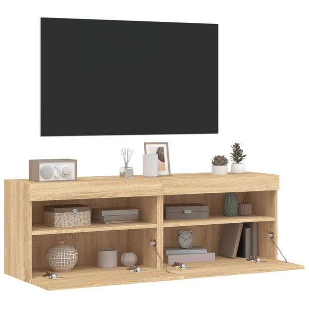 vidaXL Tv-wandmeubels met LED 2 st 60x30x40 cm sonoma eikenkleurig