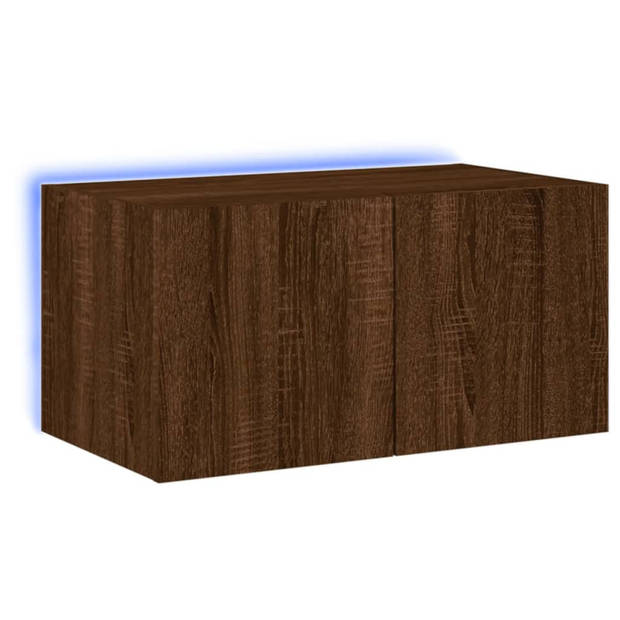 vidaXL Tv-wandmeubel met LED-verlichting 60x35x31 cm bruin eikenkleur