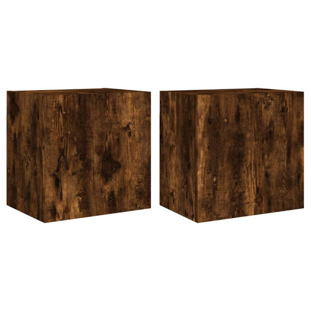 vidaXL Tv-wandmeubels 2 st 40,5x30x40 cm bewerkt hout gerookt eiken