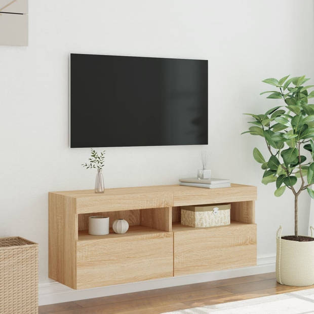 vidaXL Tv-wandmeubel met LED-verlichting 100x30x40 cm sonoma eiken