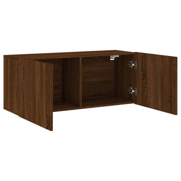 vidaXL Tv-meubel wandgemonteerd 100x30x41 cm bruin eikenkleur