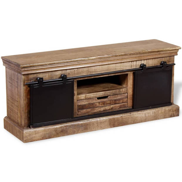 vidaXL Tv-meubel met 2 schuifdeuren 110x30x45 cm massief mangohout