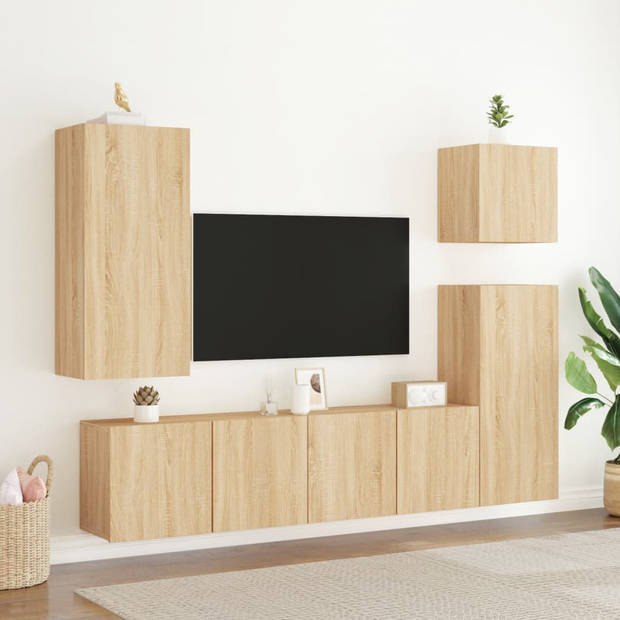 vidaXL Tv-wandmeubel 40,5x30x90 cm bewerkt hout sonoma eikenkleurig