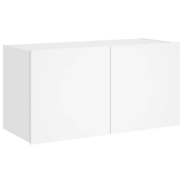 vidaXL Tv-wandmeubel met LED-verlichting 80x35x41 cm wit