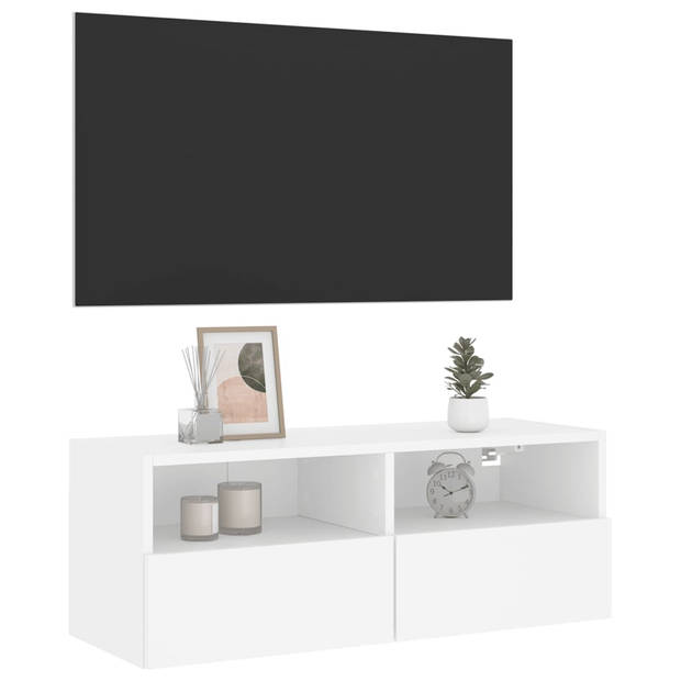 vidaXL Tv-wandmeubel 80x30x30 cm bewerkt hout wit