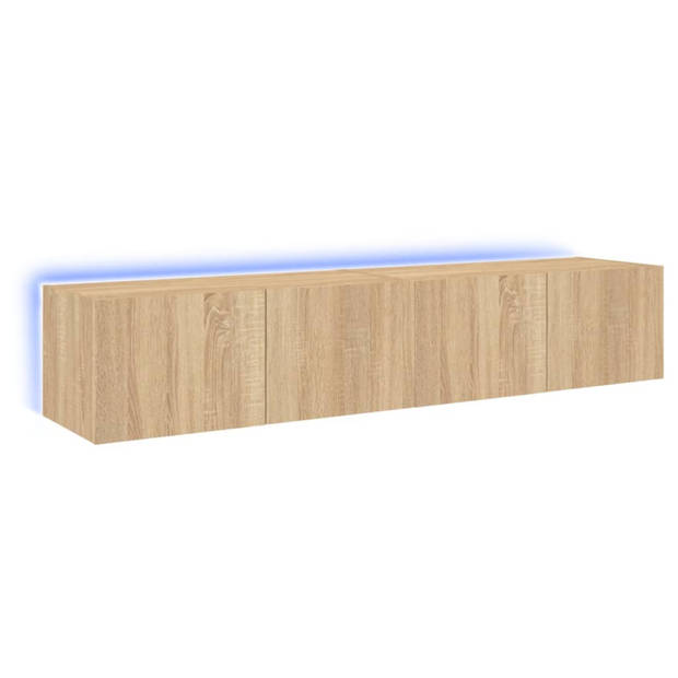 vidaXL Tv-wandmeubels met LED 2 st 80x35x31 cm sonoma eikenkleurig