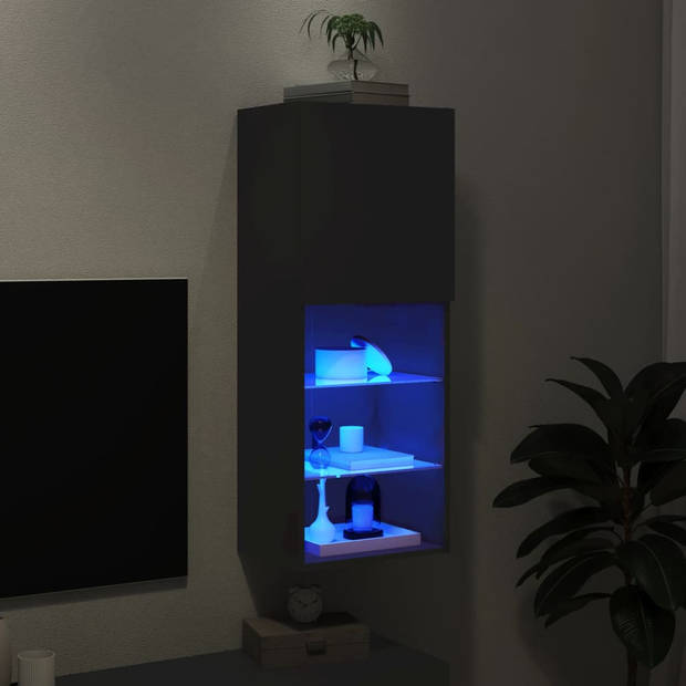 vidaXL Tv-meubel met LED-verlichting 40,5x30x102 cm zwart