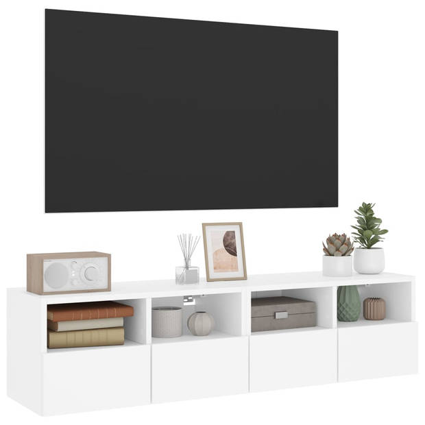 vidaXL Tv-wandmeubels 2 st 60x30x30 cm bewerkt hout wit