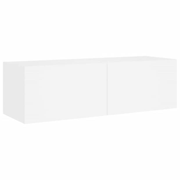 vidaXL 5-delige tv-wandmeubelset met LED-verlichting wit