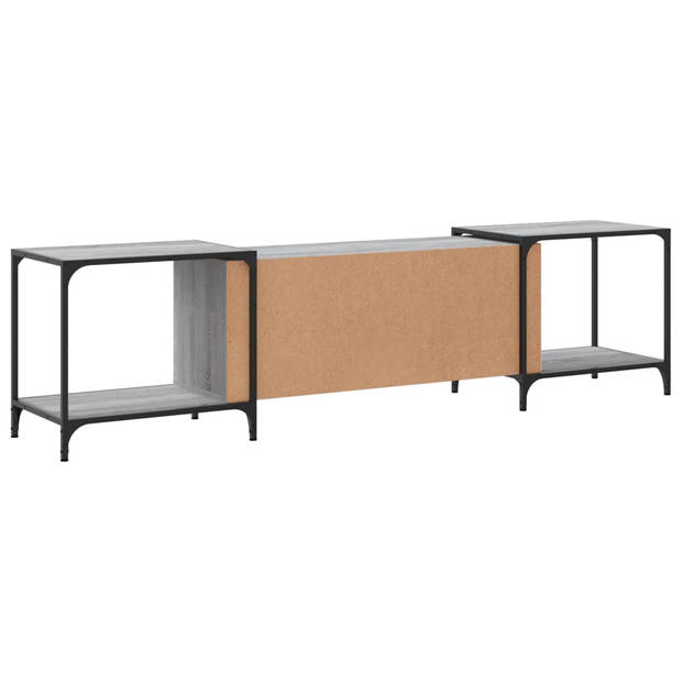 vidaXL Tv-meubel 203x37x50 cm bewerkt hout grijs sonoma eikenkleurig