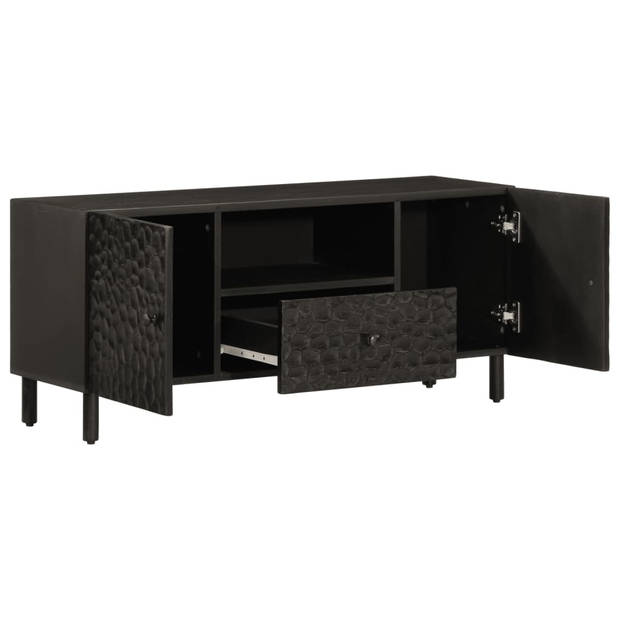 vidaXL Tv-meubel 105x33x46 cm massief mangohout zwart