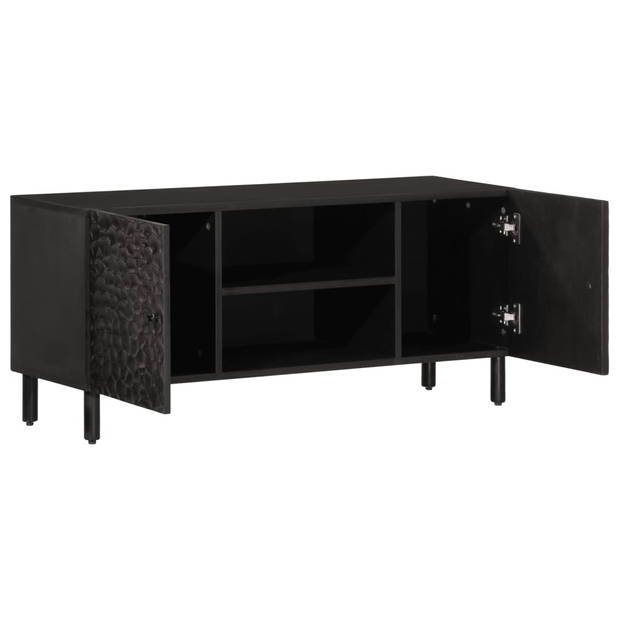 vidaXL Tv-meubel 105x33x46 cm massief mangohout zwart