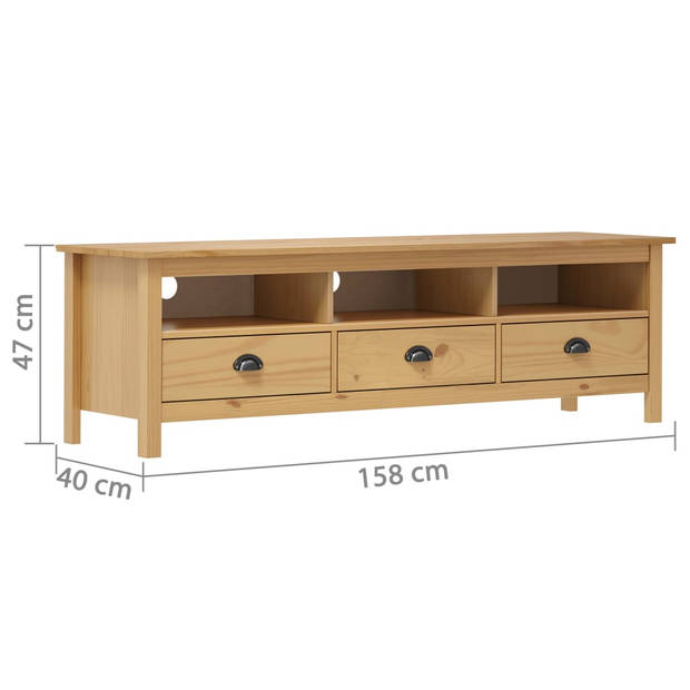 vidaXL Tv-meubel Hill 158x40x47 cm grenenhout honingbruin