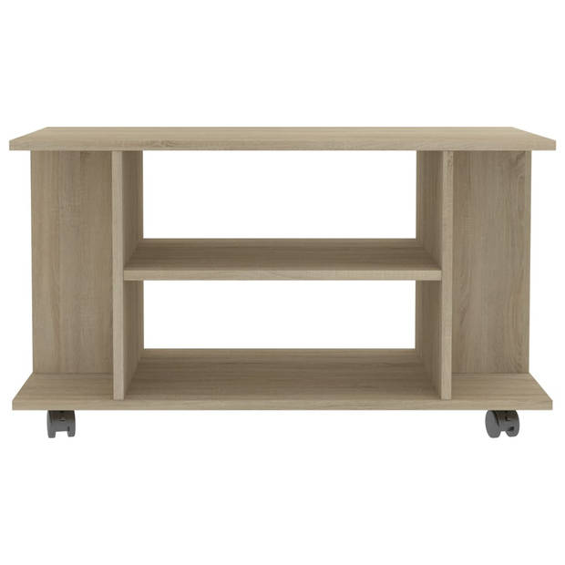 vidaXL Tv-meubel met wieltjes 80x40x45 cm bewerkt hout sonoma eiken