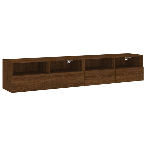 vidaXL Tv-wandmeubels 2 st 80x30x30 cm bewerkt hout bruin eikenkleur