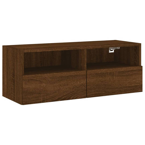 vidaXL Tv-wandmeubel 80x30x30 cm bewerkt hout bruin eikenkleur