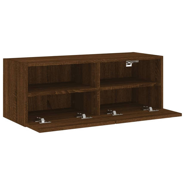 vidaXL Tv-wandmeubel 80x30x30 cm bewerkt hout bruin eikenkleur