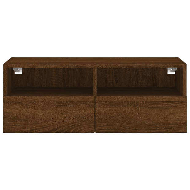 vidaXL Tv-wandmeubel 80x30x30 cm bewerkt hout bruin eikenkleur