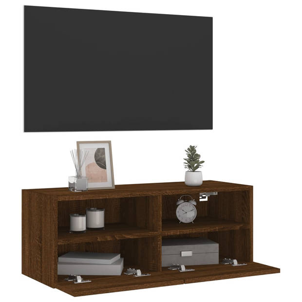 vidaXL Tv-wandmeubel 80x30x30 cm bewerkt hout bruin eikenkleur