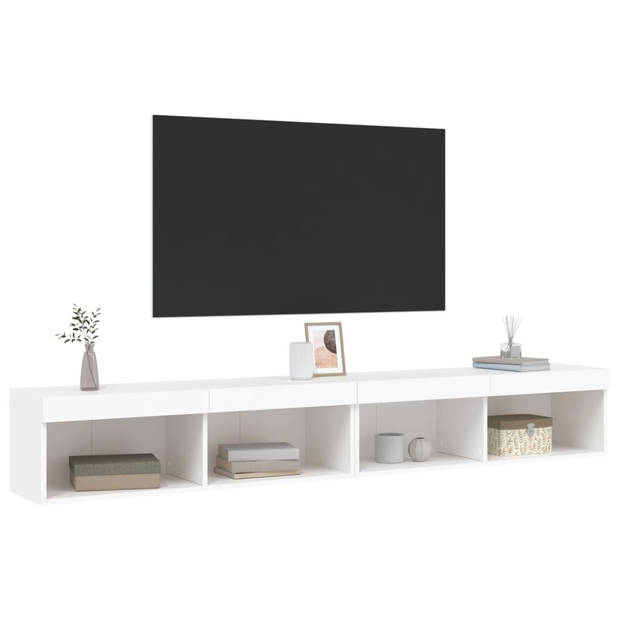 vidaXL Tv-meubels met LED-verlichting 2 st 100x30x30 cm wit