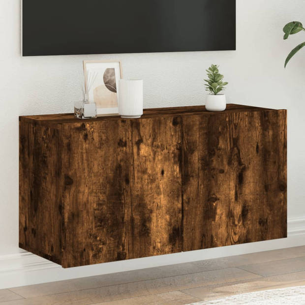 vidaXL Tv-meubel wandgemonteerd 80x30x41 cm gerookt eikenkleurig