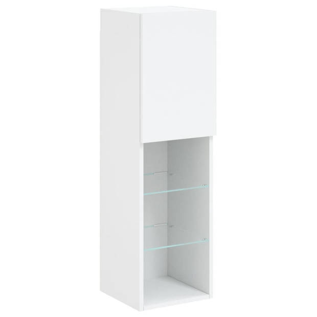 vidaXL 7-delige Tv-wandmeubelset met LED-verlichting wit