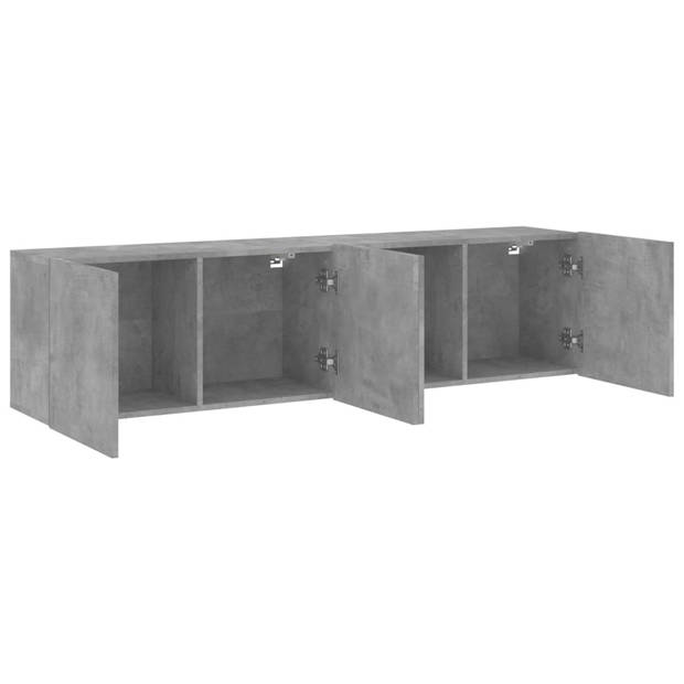 vidaXL Tv-meubels 2 st wandgemonteerd 80x30x41 cm betongrijs