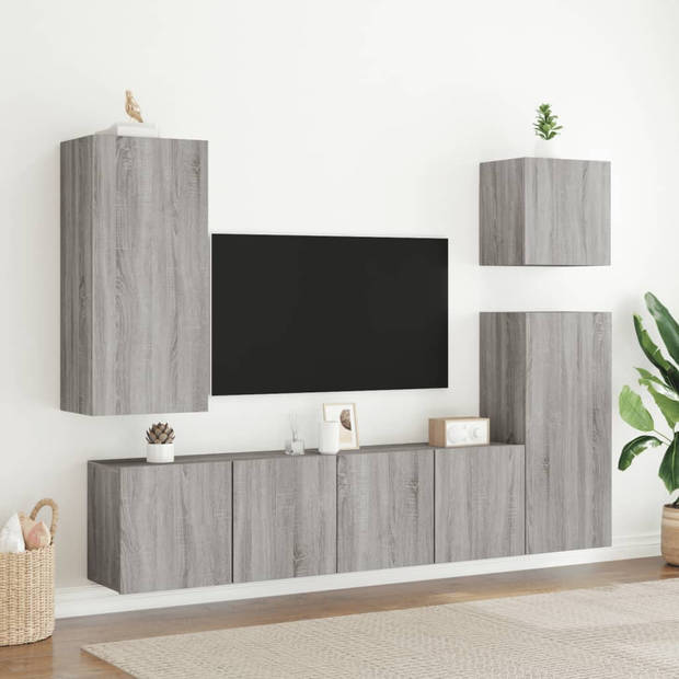 vidaXL Tv-wandmeubel 40,5x30x90 cm bewerkt hout grijs sonoma