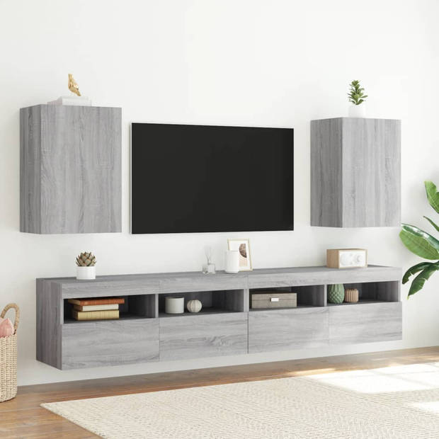 vidaXL Tv-wandmeubels 2 st 40,5x30x60 cm hout grijs sonoma