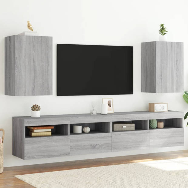 vidaXL Tv-wandmeubels 2 st 40,5x30x60 cm hout grijs sonoma