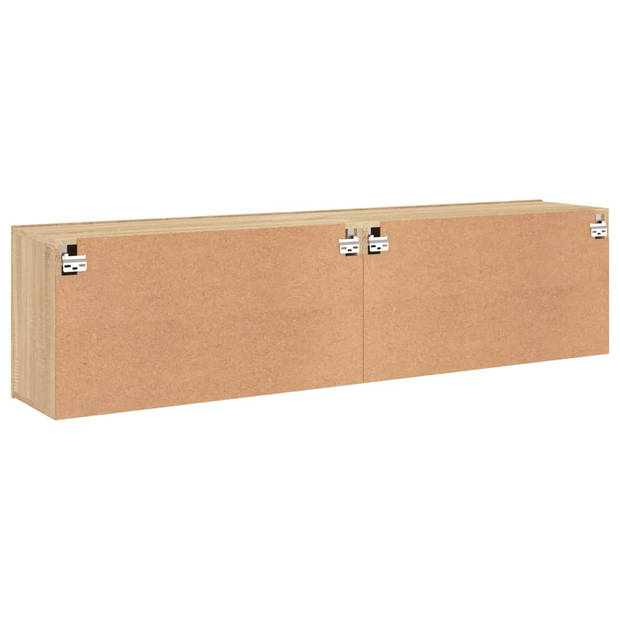 vidaXL Tv-meubels 2 st wandgemonteerd 80x30x41 cm sonoma eikenkleurig