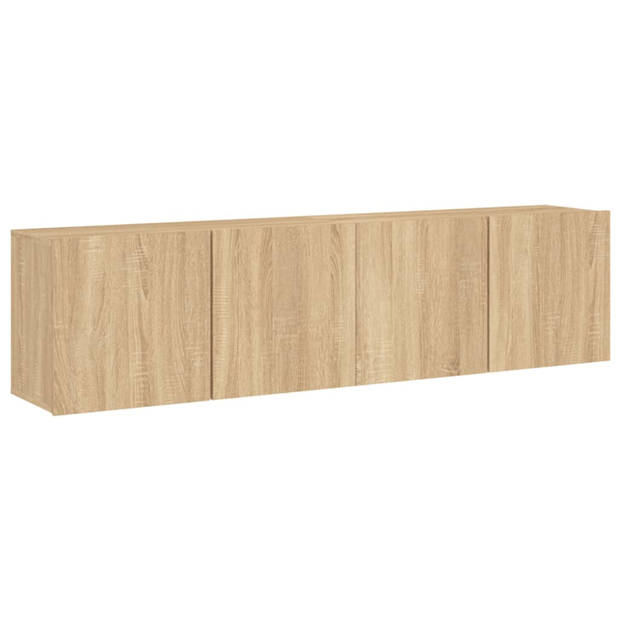 vidaXL Tv-meubels 2 st wandgemonteerd 80x30x41 cm sonoma eikenkleurig