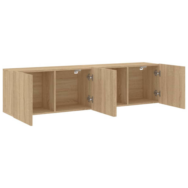 vidaXL Tv-meubels 2 st wandgemonteerd 80x30x41 cm sonoma eikenkleurig