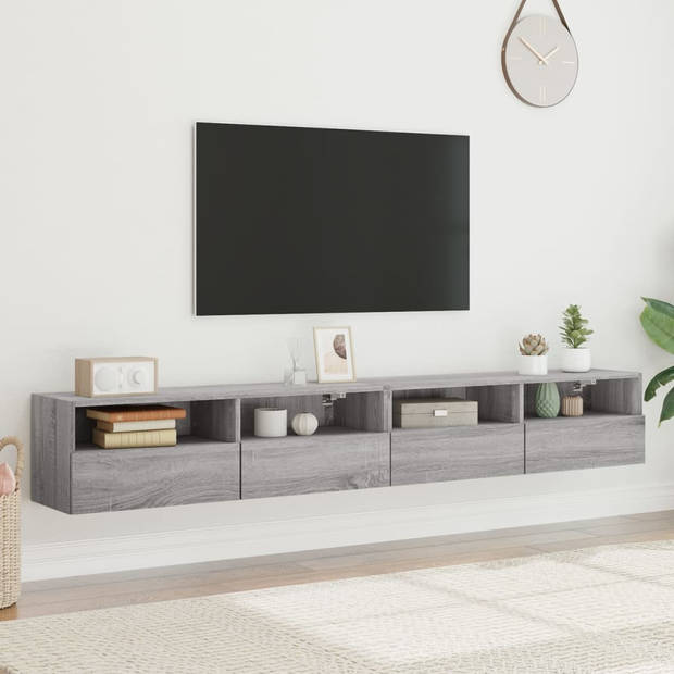 vidaXL Tv-wandmeubels 2 st 100x30x30 cm hout grijs sonoma