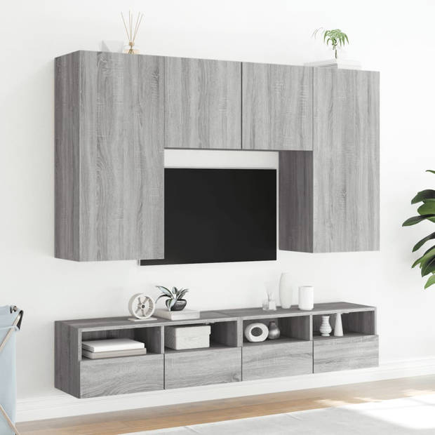 vidaXL Tv-wandmeubels 2 st 100x30x30 cm hout grijs sonoma