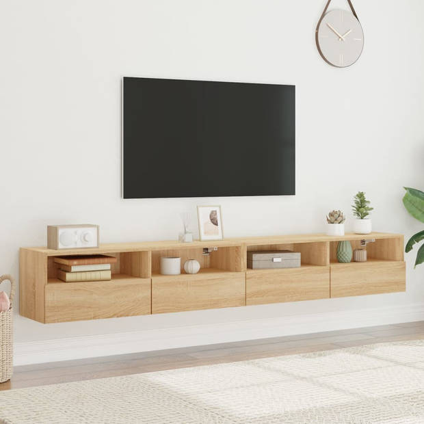 vidaXL Tv-wandmeubels 2 st 100x30x30 cm hout sonoma eikenkleurig