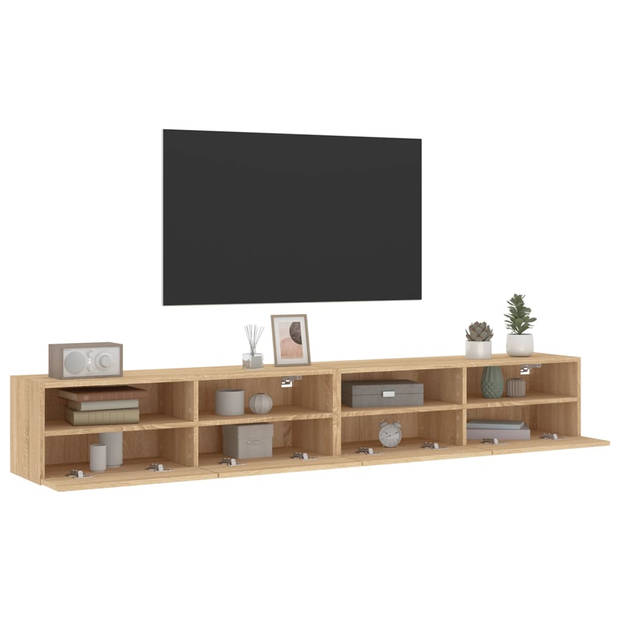 vidaXL Tv-wandmeubels 2 st 100x30x30 cm hout sonoma eikenkleurig