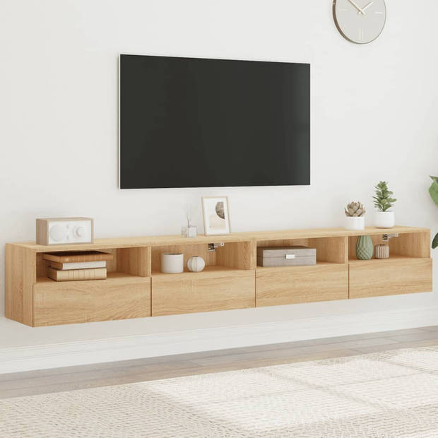 vidaXL Tv-wandmeubels 2 st 100x30x30 cm hout sonoma eikenkleurig