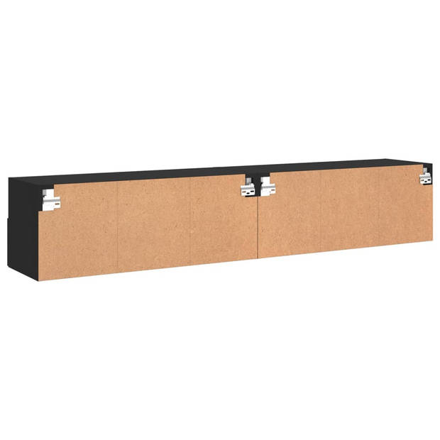 vidaXL Tv-wandmeubels 2 st 80x30x30 cm bewerkt hout zwart