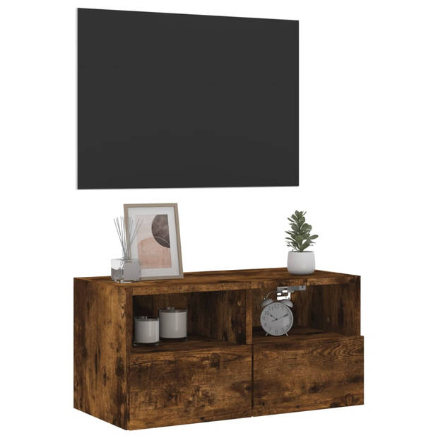 vidaXL Tv-wandmeubel 60x30x30 cm bewerkt hout gerookt eikenkleurig