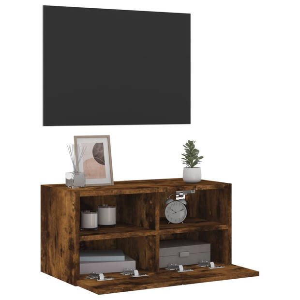 vidaXL Tv-wandmeubel 60x30x30 cm bewerkt hout gerookt eikenkleurig