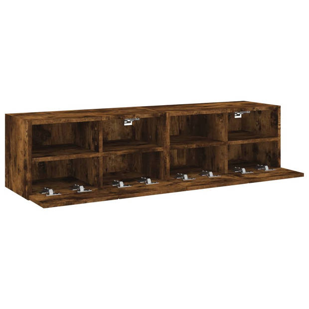 vidaXL Tv-wandmeubels 2 st 60x30x30 cm bewerkt hout gerookt eikenkleur