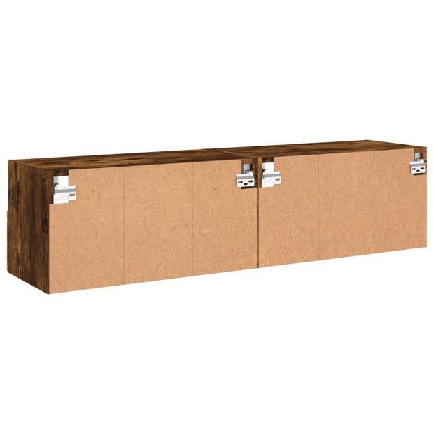 vidaXL Tv-wandmeubels 2 st 60x30x30 cm bewerkt hout gerookt eikenkleur