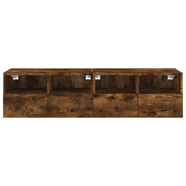 vidaXL Tv-wandmeubels 2 st 60x30x30 cm bewerkt hout gerookt eikenkleur