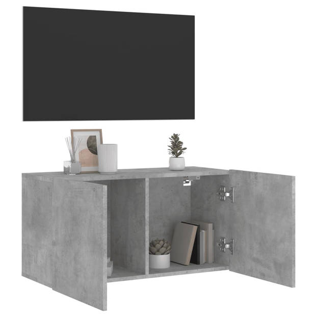 vidaXL Tv-meubel wandgemonteerd 80x30x41 cm betongrijs